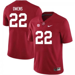 NCAA Men's Alabama Crimson Tide #22 Jarelis Owens Stitched College 2021 Nike Authentic Crimson Football Jersey YV17M25BS
